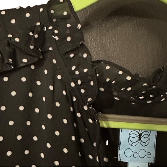 NWOT Cece Women's Black shift dress with white polka dots - XL -‎ cute w belt - Picture 8 of 10